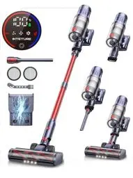 Produktbild: INTETURE Akku Staubsauger,45KPa/550W/60Min Staubsauger Kabellos mit wandmontierbarer Ladestation,Automatikmodus & Touchscreen,Anti-Verhedderung-Bürste kabelloser staubsauger für Tierhaare,Hartböden