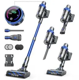 Produktbild: INTETURE Staubsauger Kabellos, 40000Pa/450W Akku Staubsauger mit Automatikmodus, Farb-Touchscreen & Anti-Verhedderung, bis zu 55 Minuten Laufzeit, Akkustaubsauger für Hartböden,Teppiche und Tierhaare