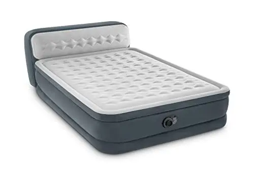 Produktbild: Intex 64448ND Luftbett DuraBeam UltraPlushHeadboard mit 220V Pumpe, Queen, mit doppellagiger Fiber-Tech Innenkonstrukti