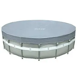 Produktbild: Intex Deluxe Pool Cover - Poolabdeckplane Deluxe - Ø 488 cm - Für Ultra Frame Pool, 28040, Grau