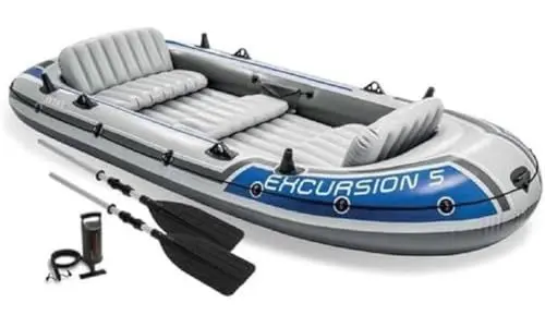 Produktbild: Intex Excursion 5 Set Schlauchboot - 366 x 168 x 43 cm - 4-teilig - Mehrfarbig