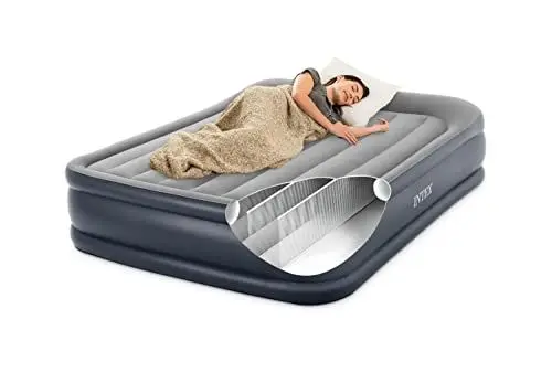 Produktbild: Intex Queen Deluxe Luftmatratze mit Fiber-Tech RP, aufgeblasene Größe: 152 cm x 203 cm x 42 cm (64136ND)