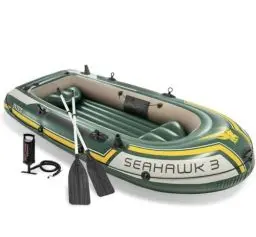 Produktbild: Intex Seahawk 3 Set Schlauchboot - 295 x 137 x 43 cm - 3-teilig - Grün Paddel