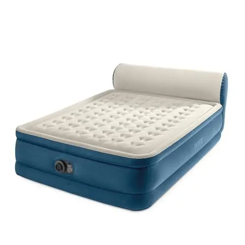 Produktbild: Intex Silky Bed Aufblasbare Matratze für Doppelbett mit Kopfteil, 229 x 152 x 79 cm, Original-TV gesehen, mit eingebauter elektrischer Pumpe