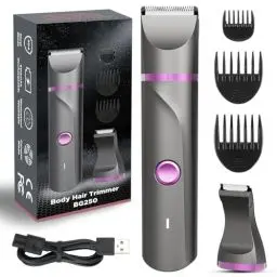 Produktbild: Intimrasierer Für Frauen, Elektrischer Rasierer Damen Intimbereich, Damenrasierer Intimrasierer, Rasierer Damen Intimbereich, Aufladbar,Wasserdicht für nass und trocken, Grau Lila