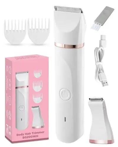 Produktbild: Intimrasierer Für Frauen, Elektrischer Rasierer Damen Intimbereich, Damenrasierer Intimrasierer, Rasierer Damen Intimbereich, Aufladbar,Wasserdicht für nass und trocken, Weiß