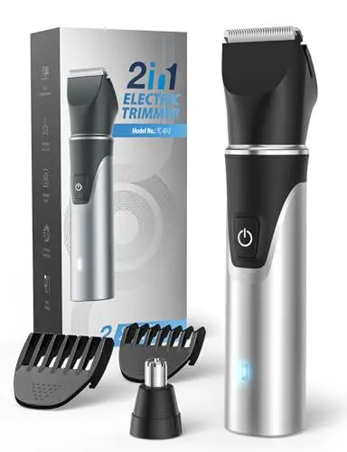 Produktbild: Intimrasierer Mann mit Nasenhaartrimmer 2-in-1, Schmerzfreier Wiederht, Reisesperre