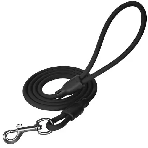 Produktbild: IOKHEIRA Hundeleine - wasserdichte PVC-Hundeführleine, leicht zu reinigen, mit robustem Zinklegierungsverschluss und komfortablem Griff