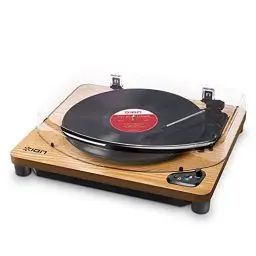 Produktbild: ION Audio Air LP - Vintage USB Bluetooth Plattenspieler mit drei Geschwindigkeitsstufen und Vinyl zu MP3 Konvertierung für Mac/PC, edle Holzoptik