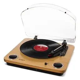 Produktbild: ION Audio Max LP - Vinyl Plattenspieler Bluetooth mit eingebauten Lautsprechern und USB, holzfarben