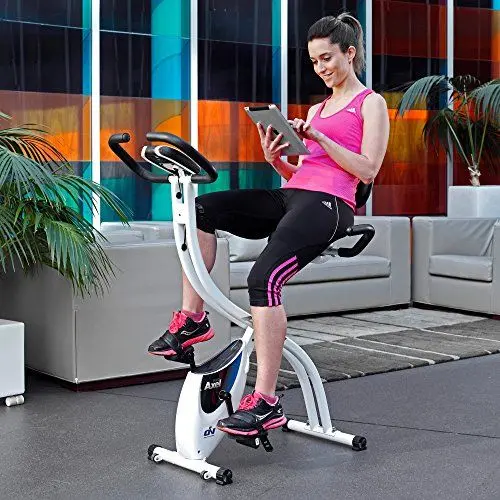 Produktbild: ION Fitness Axel FI022 klappbarer Heimtrainer, Fitnessbike mit rückenlehne, 8 kg schwungmasse, Magnetisches Bremssytem, Transporträder