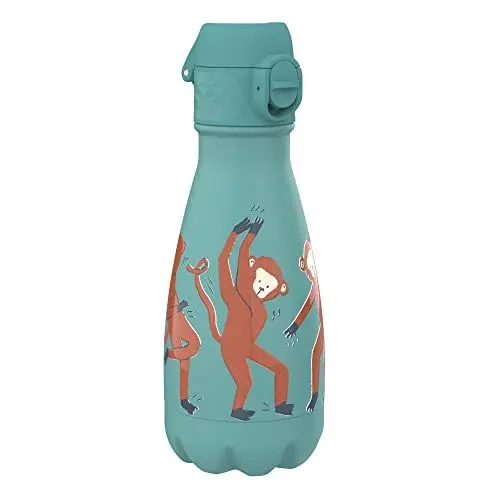 Produktbild: Ion8 Auslaufsichere Trinkflasche, Vakuumisoliert, Tanzende Affen, 280ml (10oz)