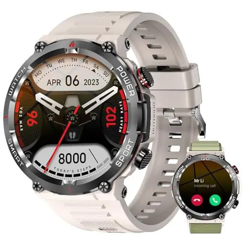 Produktbild: IOWODO Smartwatch Damen Herren 1,39 Zoll Uhren Fitness Tracker Uhr mit Schrittzähler Sportuhr Herzfrequenz Blutsauerstoff Schlafmonitor Wasserdicht Schwarz Fitnessuhr Smart Watch für iOS Android