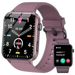 Produktbild: IOWODO Smartwatch Damen Herren 1,85 Zoll Uhren Fitnessuhr Sportuhr mit Schrittzähler Herzfrequenzmonitor Schlafmonitor Fitness Tracker Wasserdicht Lila Bluetooth Anrufe Smart Watch für iOS Android