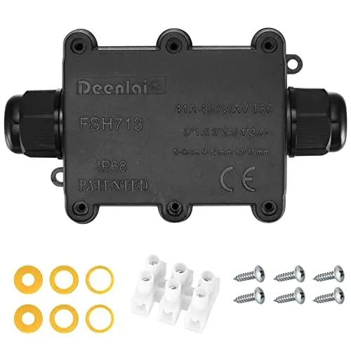 Produktbild: IP68 wasserdichte Abzweigdose, 2 Wege Kabelverbinder, externe Verteilerdose Außen, Leitung M20 Kabelbox Drahtverbinder Drahtbereich 5-15 mm Klemmen Wasserdicht