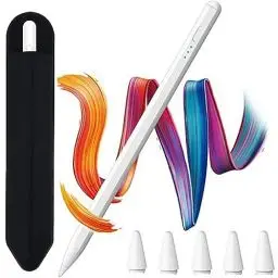 Produktbild: iPad Stift,Stylus Stift für iPad2018–2023(10/9/8/7/6th),Eingabestift Kompatibel mit Apple iPad Pro 11 und 12,9 Zoll, iPad Mini 6./5.Generation,iPad Air 3/4/5 (Weiss Knopfschalter)