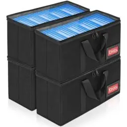 Produktbild: IPEB CD Aufbewahrungshülle, DVD-Aufbewahrungsbox, CD/DVD-Aufbewahrungstasche mit Tragegriff, CD-/DVD-Tasche mit transparentem Deckel (Schwarze DVD Case, 4-Pack)