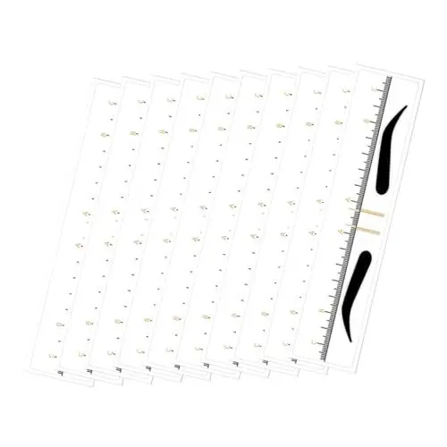 Produktbild: Ipetboom Microblading 10st Form Augenbrauenschablone Augenbrauen Schablonen Eyebrow Stencil Vorlage Für Die Augenbrauenführung Bausätze Tragbar Werkzeug Augenbrauen-make-up-tools Augenbrauenlineal Pvc