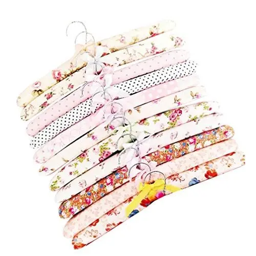 Produktbild: Ipetboom 10stücke Blumenmotiv Kleiderbügel rutschfeste Stoffbeschichtung Für Jacken Kleider Und Mit Zufälligem Muster Für Rustikalen Landhausstil