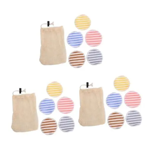 Produktbild: Ipetboom 3er-set Gesichtsreinigungspads Mit Make-up-entferner Weiche Doppelseitige Reinigungspads Waschbar Wiederverwendbar Für Frauen Sanft Zur Haut 5 Stück X 3
