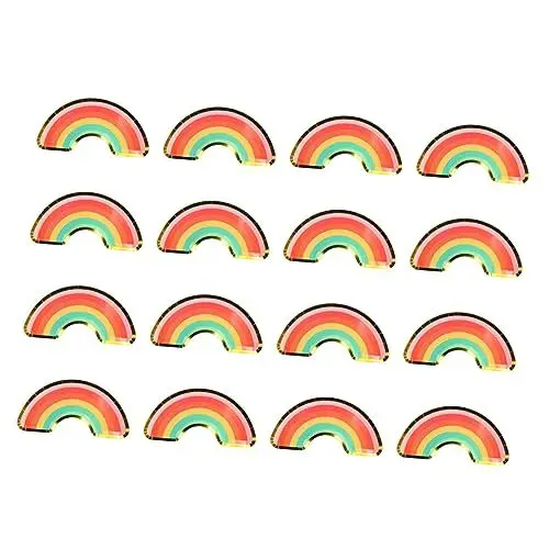 Produktbild: Ipetboom 16-teiliges Kuchenteller-set Aus Papier Mit Regenbogen- Einweggeschirr Für Besondere Anlässe