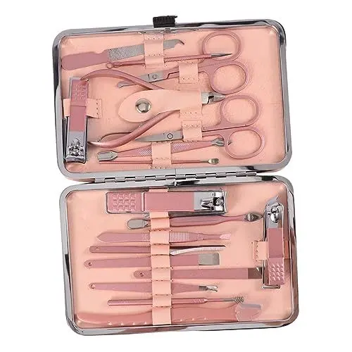 Produktbild: Ipetboom 18 Teiliges Set Nagelfeile Nagelstudio Werkzeuge Edelstahl Nageltrimmer Goldener Nagelhautschneider