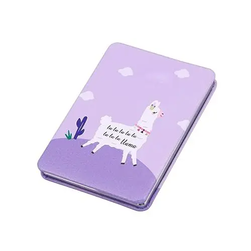 Produktbild: Ipetboom Schminkspiegel Doppelseitig Aus Pu-Leder Faltbar Tragbarer Taschenspiegel Für Damen Mit Alpaka-Muster Kleiner Spiegel Für Handtasche