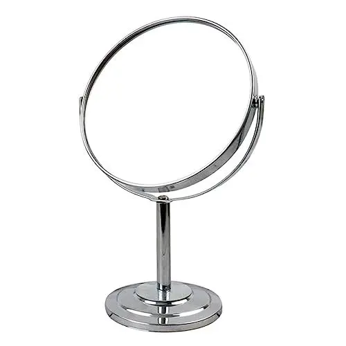 Produktbild: Ipetboom Eleganter Doppelseitiger Schminkspiegel Im Vintage-Stil Aus Metall 10-fache Vergrößerung 360 Grad Schwenkbar für Die Hautpflege
