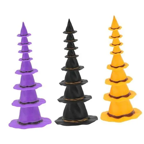 Produktbild: Ipetboom 24 Stück Teiliges Halloween Mini Hexenhut Kleine Flaschenüberzüge aus Vielseitige Partydekoration Bunte Mini Hexenhüte für Flaschen Puppen Haustiere und Diy Festliche