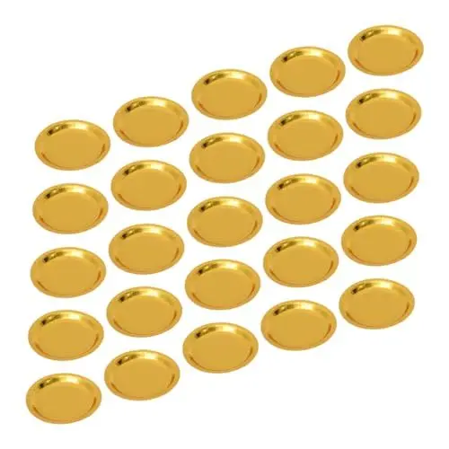 Produktbild: Ipetboom 25St Einwegteller ausgefallenes Einweggeschirr goldene Tortenplatten Hochzeitsteller Kuchenform Besteck Goldplatten wegwerfbar Runde Tortenplatten Gebäck Papierfach das Gericht