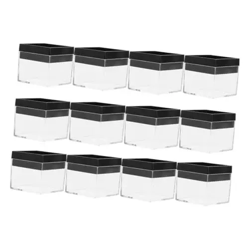 Produktbild: Ipetboom 2 Sätze Vitrine Klar Stapelbar Probenanzeige Lagerung Klein Boxen Für Gesteinsproben Schaukästen Zeigen Probenboxen Mineral Mini Klare Mülleimer Plastik 12 Stück * 2