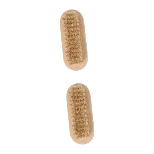 Produktbild: Ipetboom 2 Stk Nagelbürste Wildschweinborsten Nagel-pediküre-werkzeug Nagel Pediküre Bürste Pediküre-werkzeuge Nagelwerkzeuge Pediküre-bürste Tragbare Bürste Pflege Hölzern Fußbürste Bambus