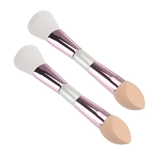 Produktbild: Ipetboom 2 Stück Doppelseitiger Make Up Pinsel Lidschatten Mischung Polieren Kosmetik Puder Mixer Gesicht Rouge Tragbarer Make Up Pinsel Mit Doppelseitigem Ende Make Up Schwamm