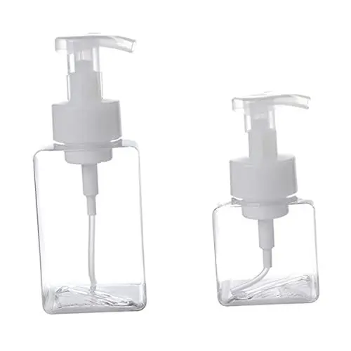 Produktbild: Ipetboom 2 Stück Sektflaschen Etiketten Schaumpumpspender Mousse Schaumflasche Schäumende Abdeckung Transparent Nachfüllbare Toilettenartikelflaschen Gesichts Reisepumpflasche