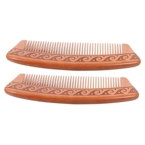Produktbild: Ipetboom Natürliches Haarkämm-set Aus Holz 2 Kopfhautmassagekämme Für Sanftes Haarpflege-styling