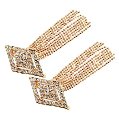 Produktbild: Ipetboom 2stücke Diamantanhänger Mit Quaste Diy-strassanhänger Für Schuhe Und Kleidung Dekorative Kleiderketten Strass-quastenornament Kleidungsaccessoires
