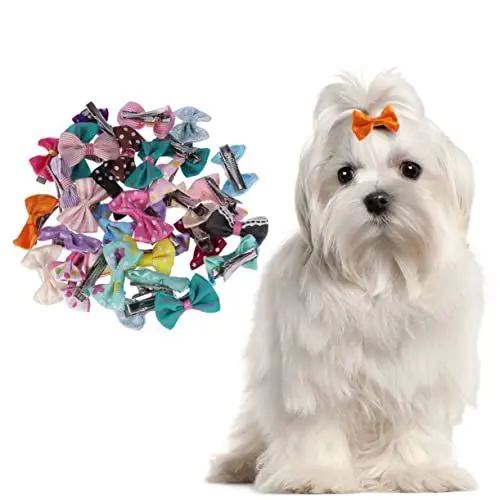 Produktbild: Ipetboom 30 Stück Haarschmuck Für Kinder Haargummis Für Kinder Für Mädchen Katzen-Haarspange Tierhaarschleife Clip-On-Schleifen Für Hunde Haarnadel Stirnband Kopfbedeckung Welpen