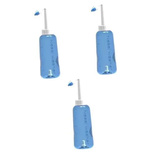 Produktbild: Ipetboom 3-teiliger Nasendusche 500 Ml Nasenspülung Nasenreinigungsflasche Nasennebenhöhlenspülung Nasendusche Ein-knopf-steuerung Für Erwachsene Jungen Und Mädchen