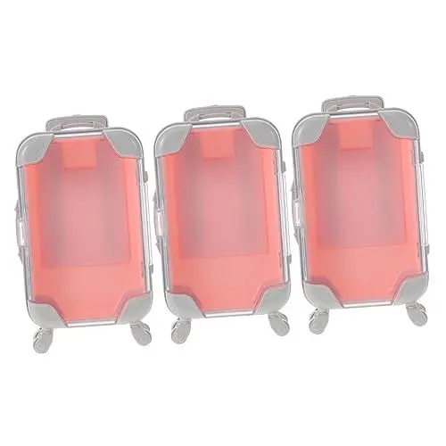 Produktbild: Ipetboom 3 Koffer Für Falsche Wimpern Verpackungskoffer Für Wimpern Durchsichtige Kunststoffschale Halter Minigepäck Für Wimpern Wimpernkoffer Tablett Kosmetik Reisen Rosa Plastik