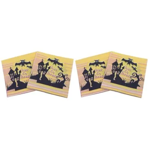 Produktbild: Ipetboom 40 Stk Halloween-Geschirr Partyzubehör Servierutensilien Halloween-Gastservietten Besteck Einweggeschirr Halloween-Servietten Drucken Partybedarf Gewebe Papierserviette