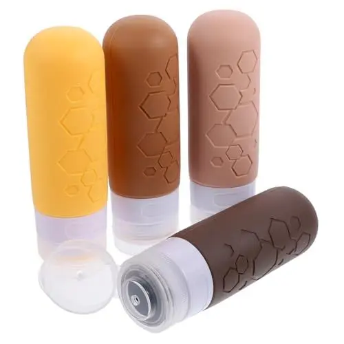 Produktbild: Ipetboom 4 Flasche aus Kieselgel leere Squeeze-Flaschen aus Kunststoff nachfüllbarer Flüssigkeitsbehälter aufbewahrungssack bags Lotionsflaschen Trockenshampoo für Pack