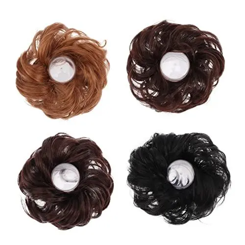 Produktbild: Ipetboom Haarknoten-sets 4er-pack Haarteile Für Damen Einfach Zu Verwendende Haarknoten Haargummis Chignon Haarteil Pferdeschwanz-extensions Für Den Alltag Hochzeitsfeier