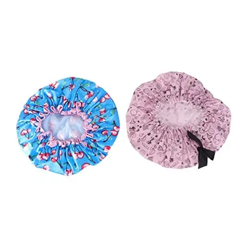 Produktbild: Ipetboom Dusch-haarhaube Badehut 2er-pack Weich Wiederverwendbar Kirsch-design