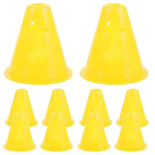 Produktbild: Ipetboom Fußballkegel 10 Stück Sporttraining Beweglichkeit Feldmarkierung Outdoor-Fußball-Trainingshütchen Hindernisse Verkehrstrainingshütchen Für Fußball Basketball Übungen Training Gelb