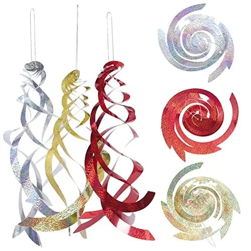 Produktbild: Ipetboom Garten 6st Für Vögelspiralhängend Yard-spiralreflektoren Device Bird Wind Spiral Vögel Erschrecken Hanging Bird Repellents Bird Reflectors Abschreckungsgerät Ornament Pp Draussen