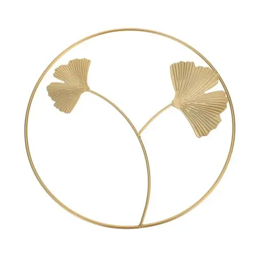 Produktbild: Ipetboom Goldene Ginkgo Wandkunst Dekoration Nordic Style Wanddekoration Metall Wanddeko Für Wohnzimmer Schlafzimmer