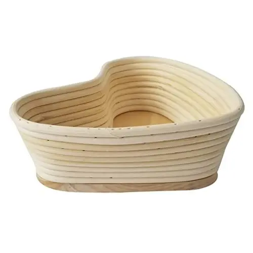Produktbild: Ipetboom Herzförmiger Gärkörbchen aus Natur Rattan mit Deckel für Brot und Sauerteig Bäckerei für Hobby und Profibäcker