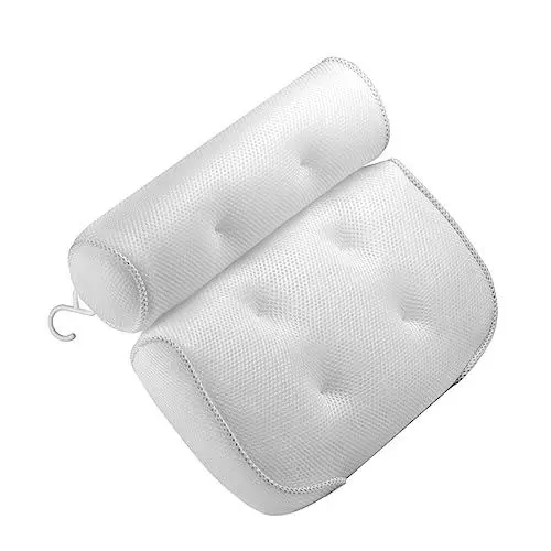 Produktbild: Ipetboom Badekissen Für Badewanne Kopf-Nacken-stütze Und Langlebig Mit Saugnäpfen Weiß Bequem Und Hygienisch Für Badezimmerbedarf