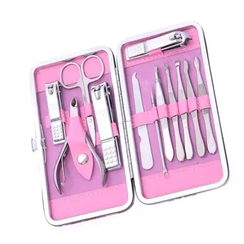 Produktbild: Ipetboom Maniküre- Und Set 12-teiliges Nagelknipser-set Schere Nagelhautknipser Nagelfeile Werkzeug-aufbewahrungsbox Elegant Für Damen Und Herren