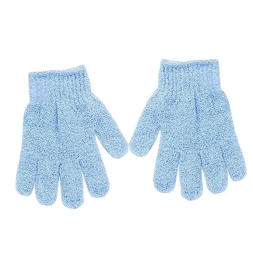 Produktbild: Ipetboom Peeling-handschuhe in Candy-farbe Exfolierende Duschhandschuhe Für Körperpeeling Reißfest Und Dehnbar Geeignet Für Seife Duschgels Und Meersalz Blau